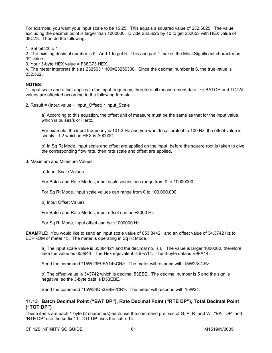 13batch decimal point \(“bat dp”\), rate de, Dp”) 61 | Cooper Instruments & Systems DFI INFINITY Digital Force Indicator/Controller User Manual | Page 65 / 78