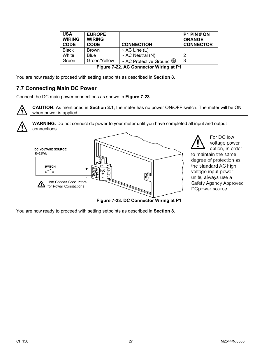 7 connecting main dc power | Cooper Instruments & Systems DFI INFINITY B Ultra High Performance Digital Force Indicator User Manual | Page 32 / 90
