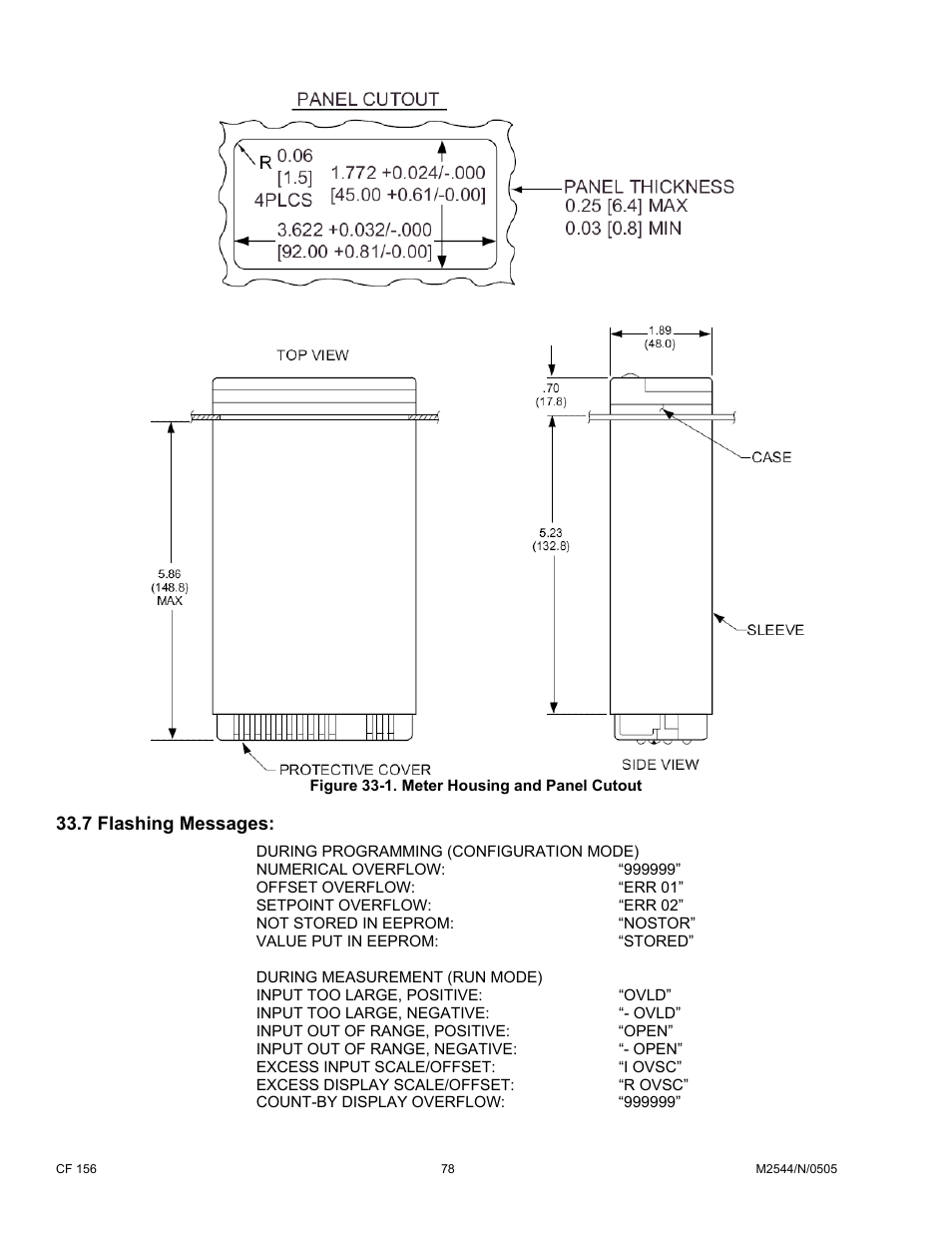 7 flashing messages | Cooper Instruments & Systems DFI INFINITY B Ultra High Performance Digital Force Indicator User Manual | Page 83 / 90
