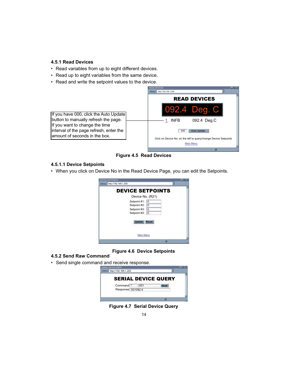 4 deg. c, Device setpoints, Read devices | Serial device query | Cooper Instruments & Systems DFI INFINITY B Ultra High Performance Digital Force Indicator User Manual | Page 17 / 45