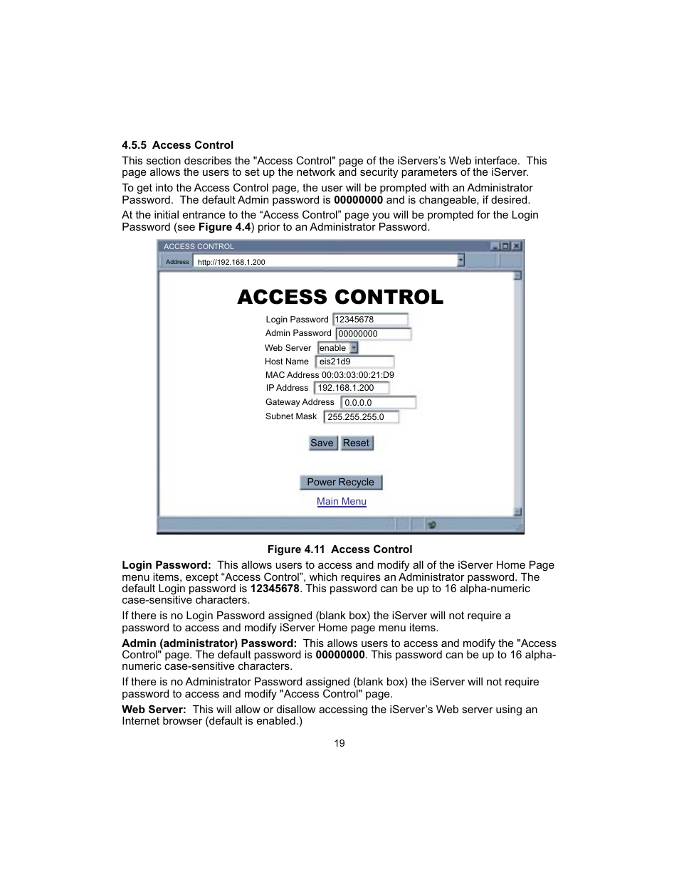 Access control | Cooper Instruments & Systems DFI INFINITY B Ultra High Performance Digital Force Indicator User Manual | Page 22 / 45