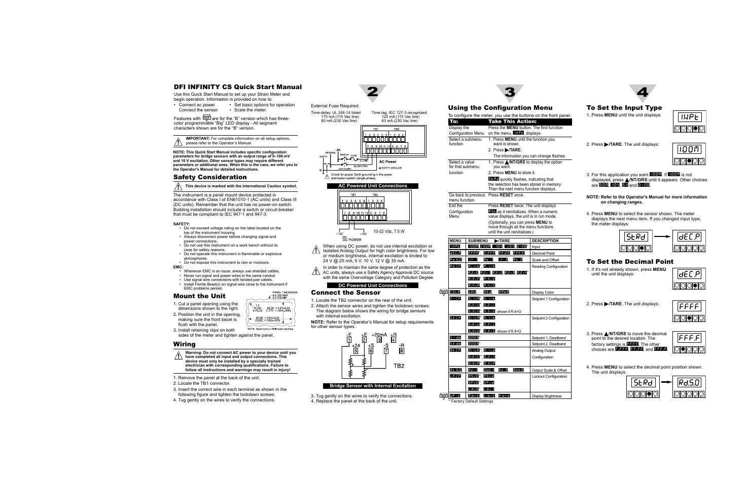 Cooper Instruments & Systems DFI Infinity CS Economy Digital Indicator User Manual | 2 pages