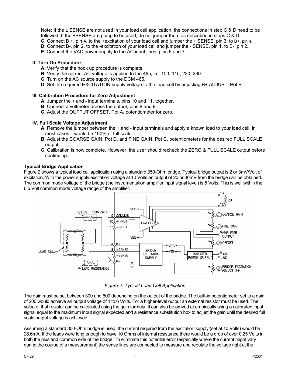 Cooper Instruments & Systems DCM 465 Voltage Bridge Amplifier User Manual | Page 4 / 6