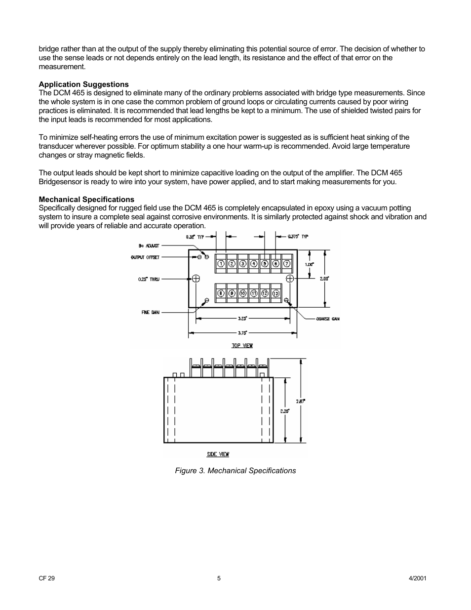 Cooper Instruments & Systems DCM 465 Voltage Bridge Amplifier User Manual | Page 5 / 6