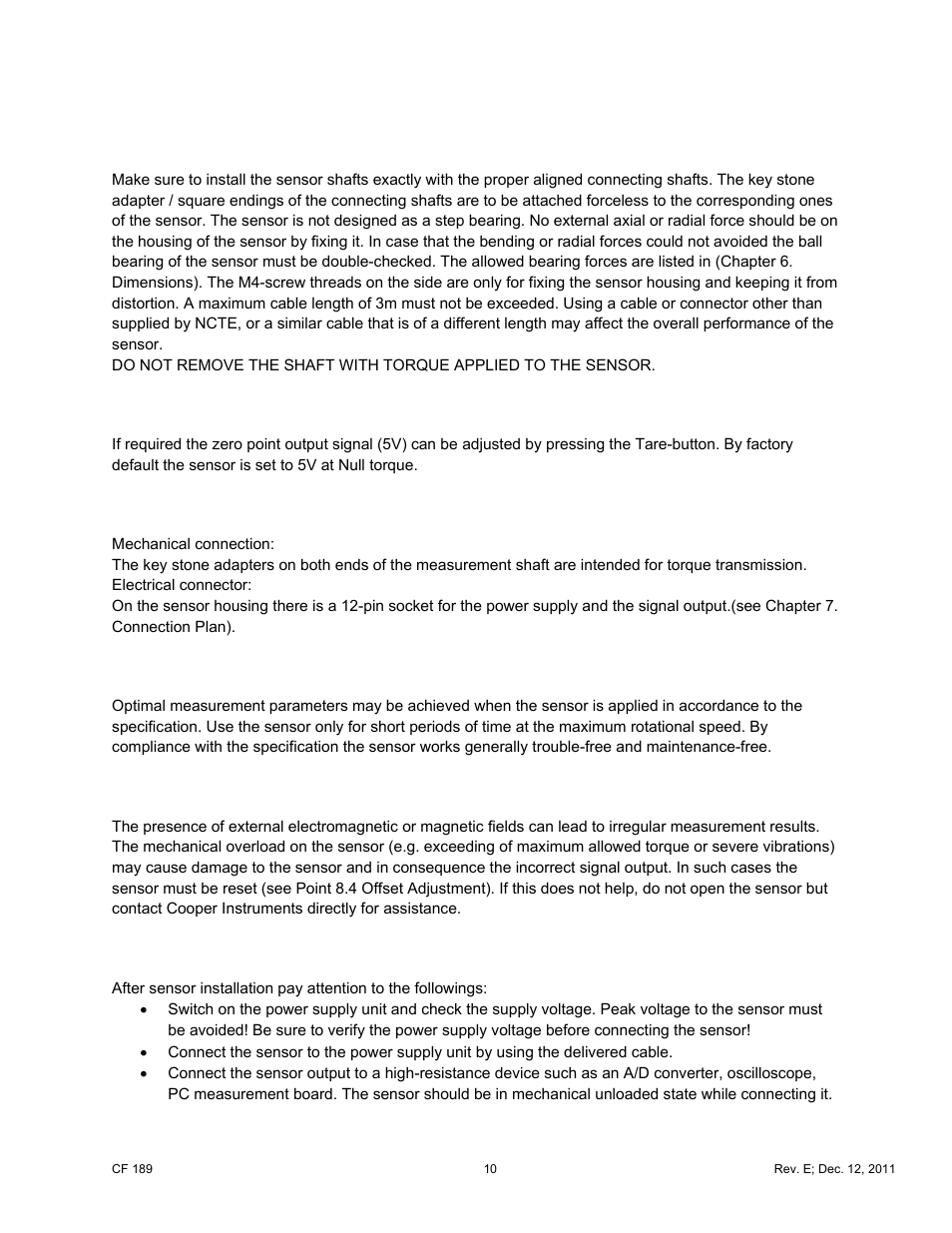 Cooper Instruments & Systems LXT 981 Torque Sensor User Manual | Page 10 / 13