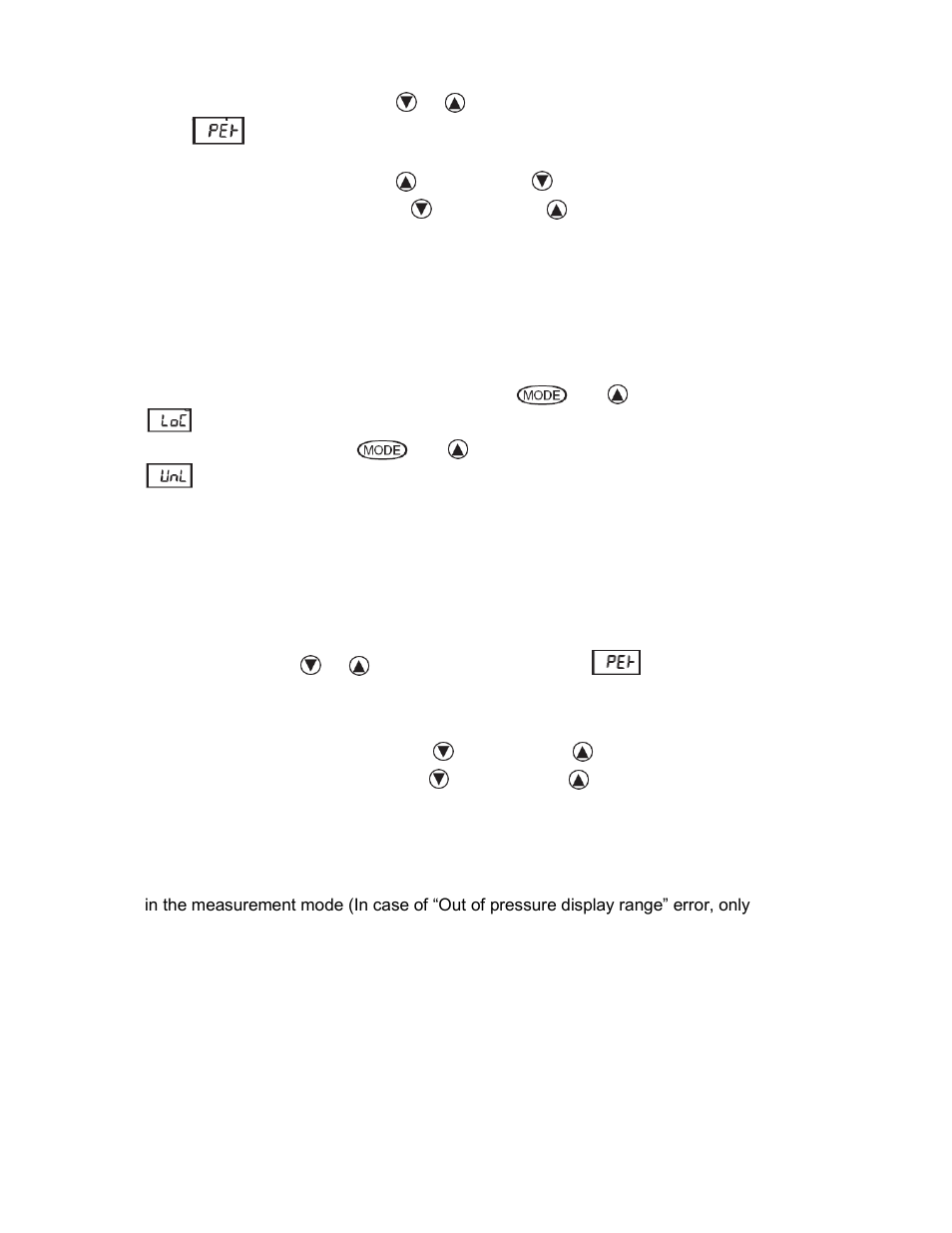 Error display | Cooper Instruments & Systems PTT 260 Digital Pressure Sensor User Manual | Page 17 / 19