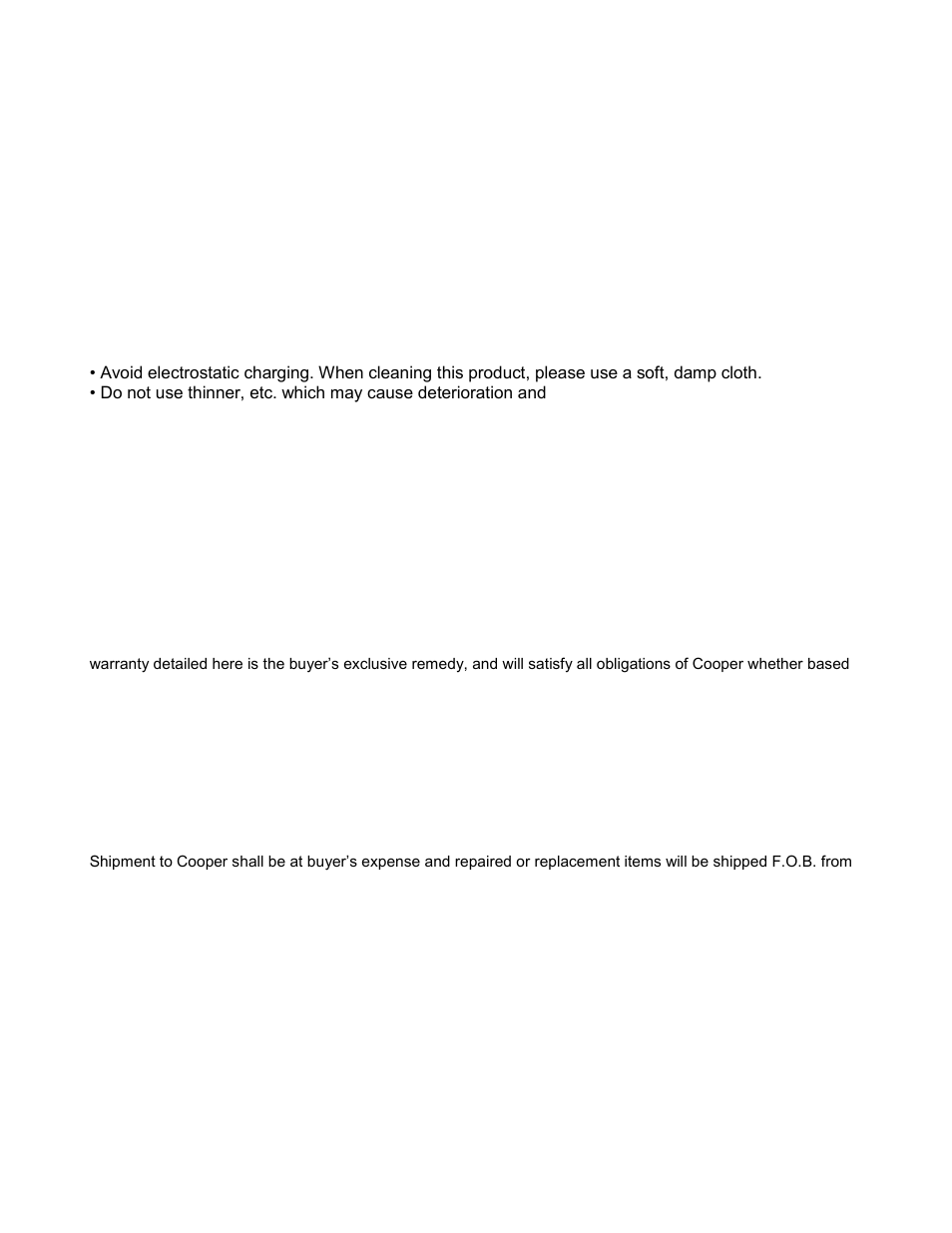 Maintenance, Warranty repair policy | Cooper Instruments & Systems PTT 260 Digital Pressure Sensor User Manual | Page 19 / 19