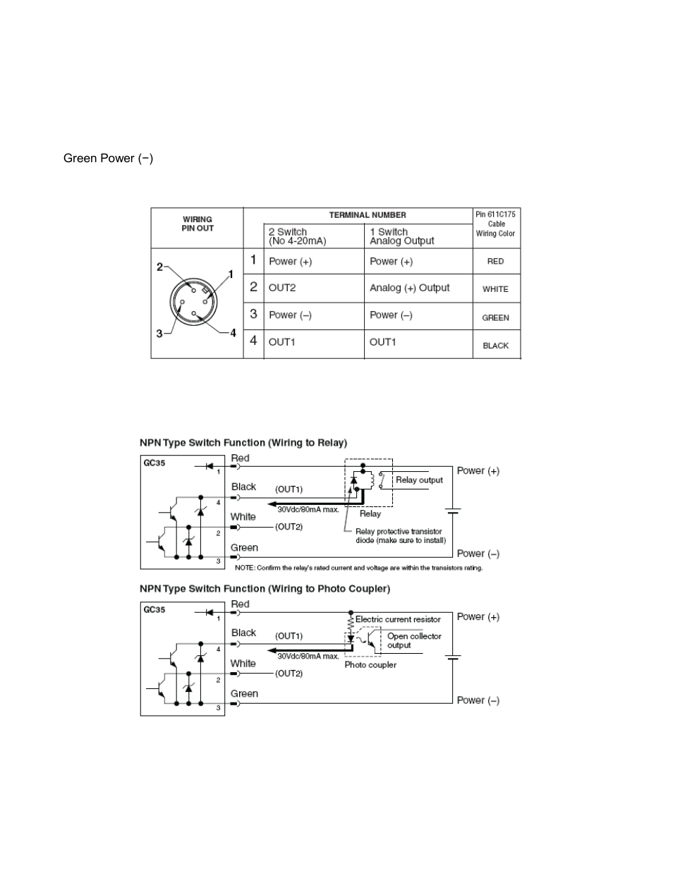 Wiring | Cooper Instruments & Systems PTT 260 Digital Pressure Sensor User Manual | Page 6 / 19