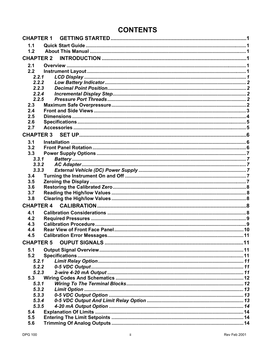 Cooper Instruments & Systems DPG 100 Digital Pressure Test Gage User Manual | Page 2 / 24