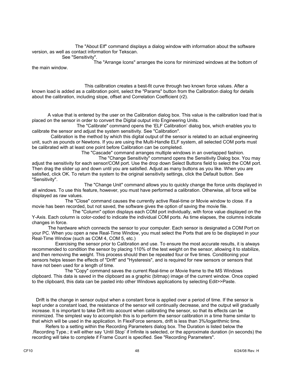 0 glossary | Cooper Instruments & Systems ELF 4200 Flexiforce Paper Thin Sensor User Manual | Page 51 / 57