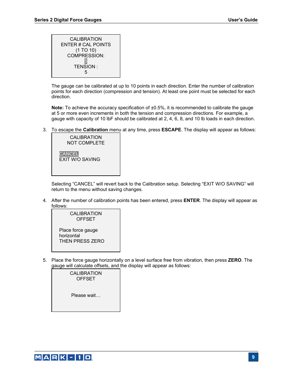 Cooper Instruments & Systems Series M2 Digital Force Gage User Manual | Page 10 / 17