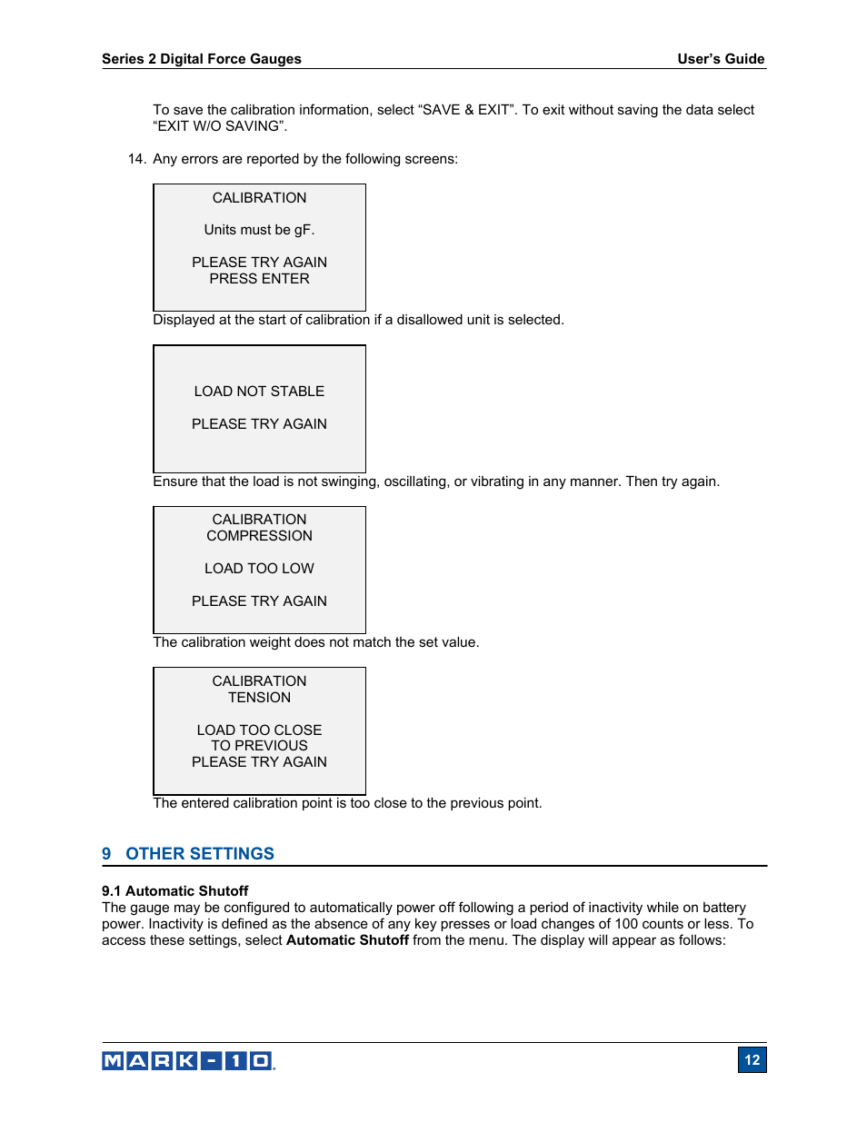 Cooper Instruments & Systems Series M2 Digital Force Gage User Manual | Page 13 / 17