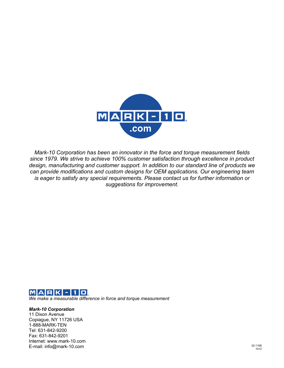 Cooper Instruments & Systems Series M2 Digital Force Gage User Manual | Page 17 / 17