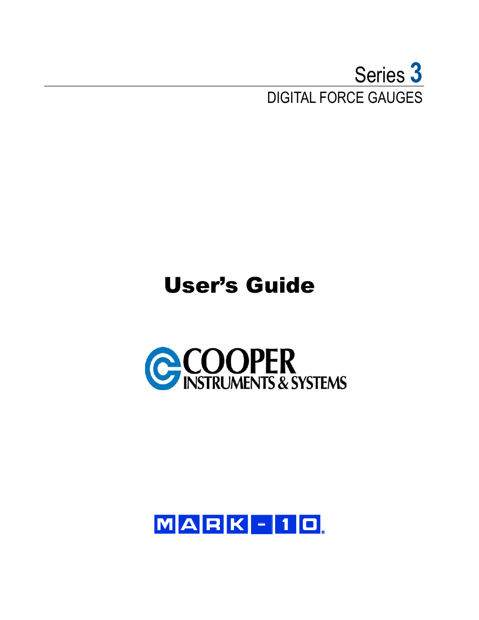 Cooper Instruments & Systems Series M3 Digital Force Gage User Manual | 23 pages