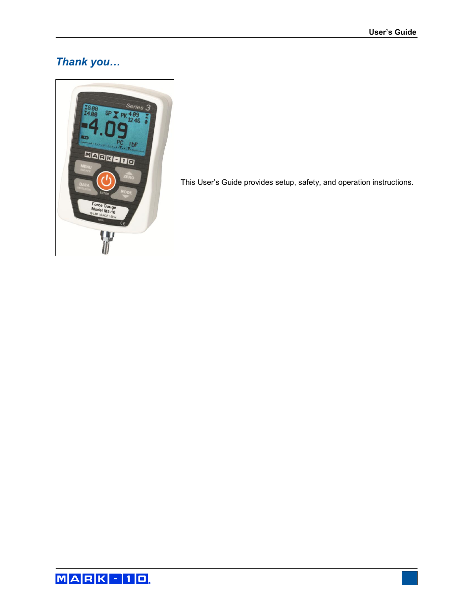 Cooper Instruments & Systems Series M3 Digital Force Gage User Manual | Page 2 / 23