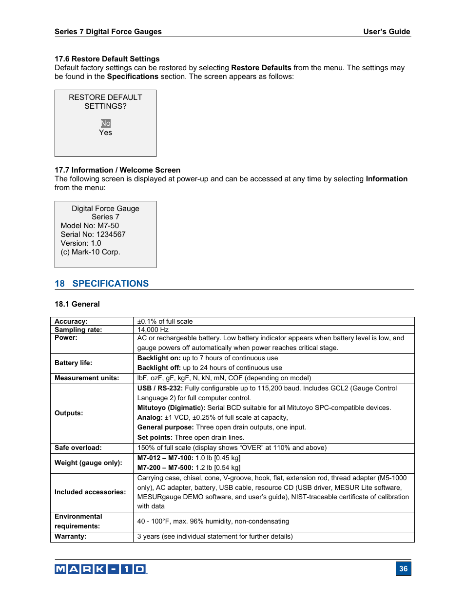 Cooper Instruments & Systems Series M7 Professional Digital Force Gauge User Manual | Page 37 / 41