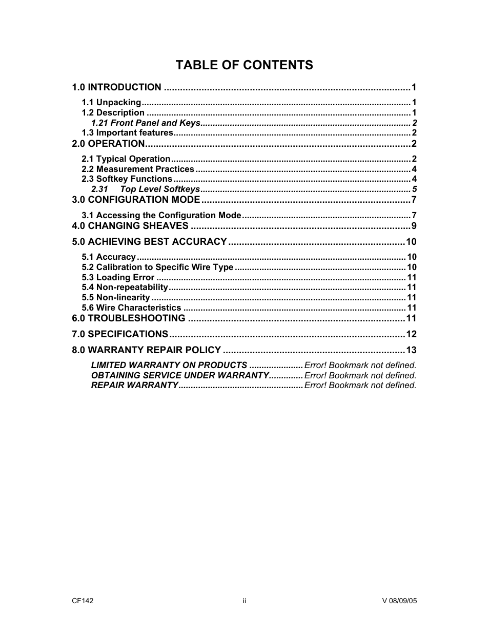 Cooper Instruments & Systems WTM 502 Wire Tension Meter User Manual | Page 2 / 15