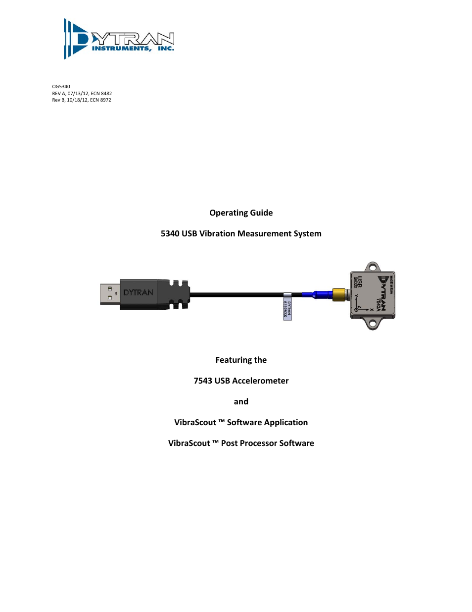 Cooper Instruments & Systems Dytran 5340 USB Triaxial Accelerometer User Manual | 22 pages