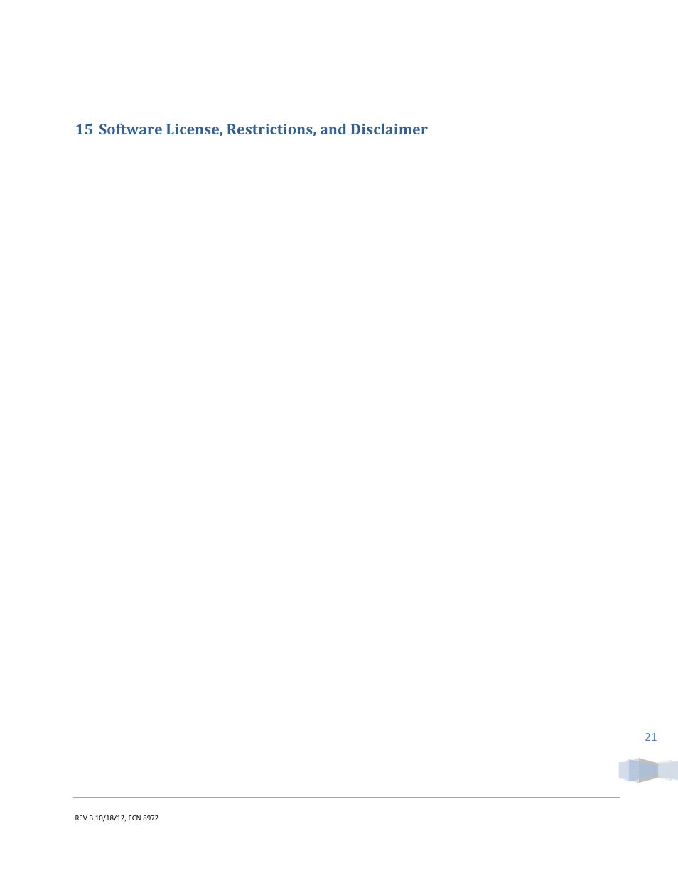 15 software license, restrictions, and disclaimer | Cooper Instruments & Systems Dytran 5340 USB Triaxial Accelerometer User Manual | Page 21 / 22