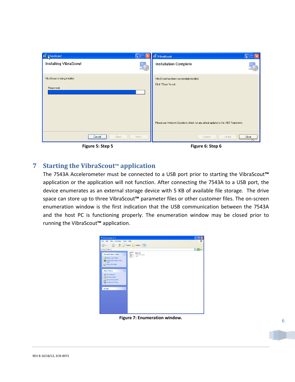 7 starting the vibrascout, Application | Cooper Instruments & Systems Dytran 5340 USB Triaxial Accelerometer User Manual | Page 6 / 22