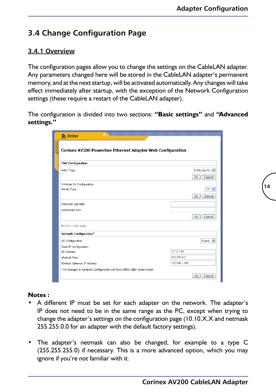 4 change configuration page | Black Box AV200 User Manual | Page 16 / 44