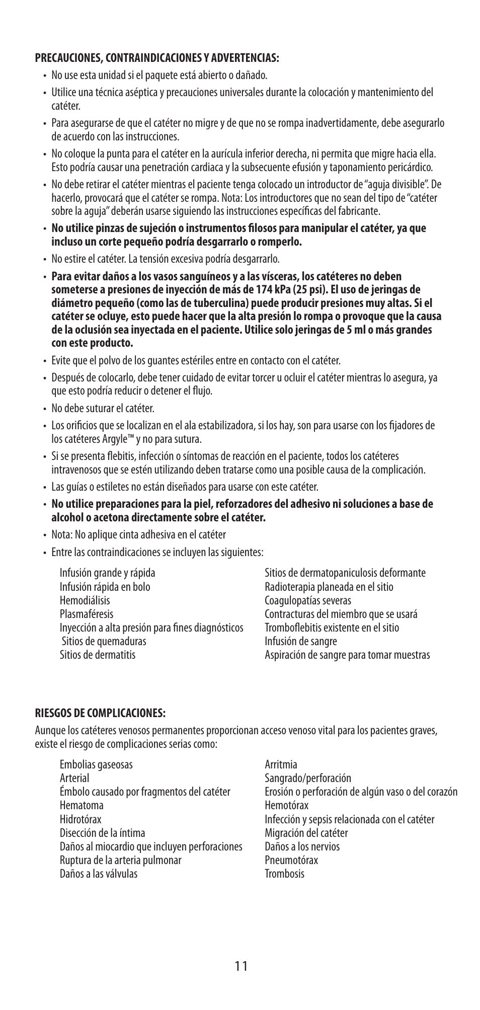 COVIDIEN Argyle™ Peripherally Inserted Central Catheter User Manual | Page 11 / 18