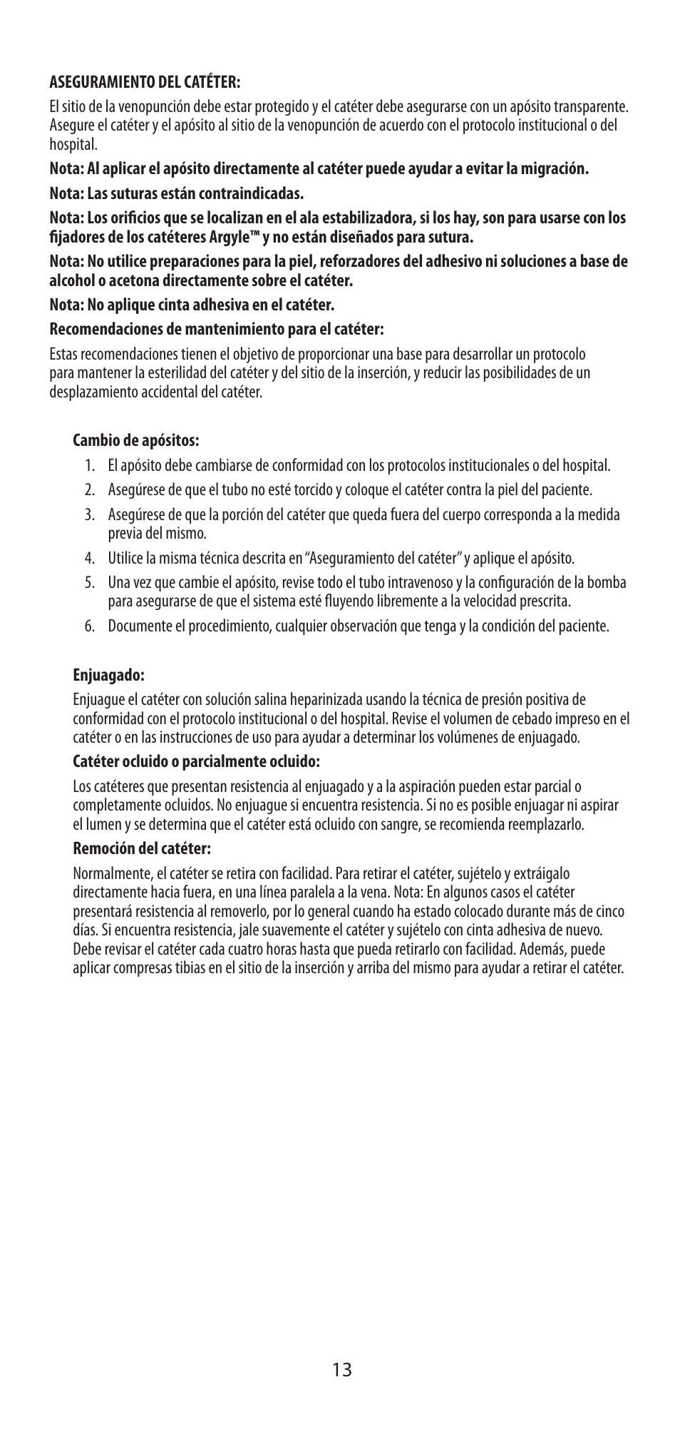 COVIDIEN Argyle™ Peripherally Inserted Central Catheter User Manual | Page 13 / 18