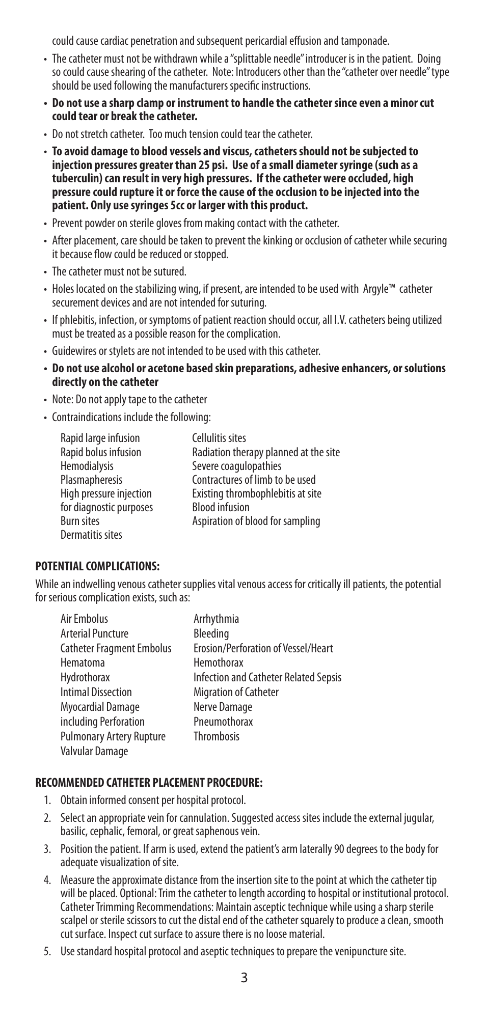COVIDIEN Argyle™ Peripherally Inserted Central Catheter User Manual | Page 3 / 18