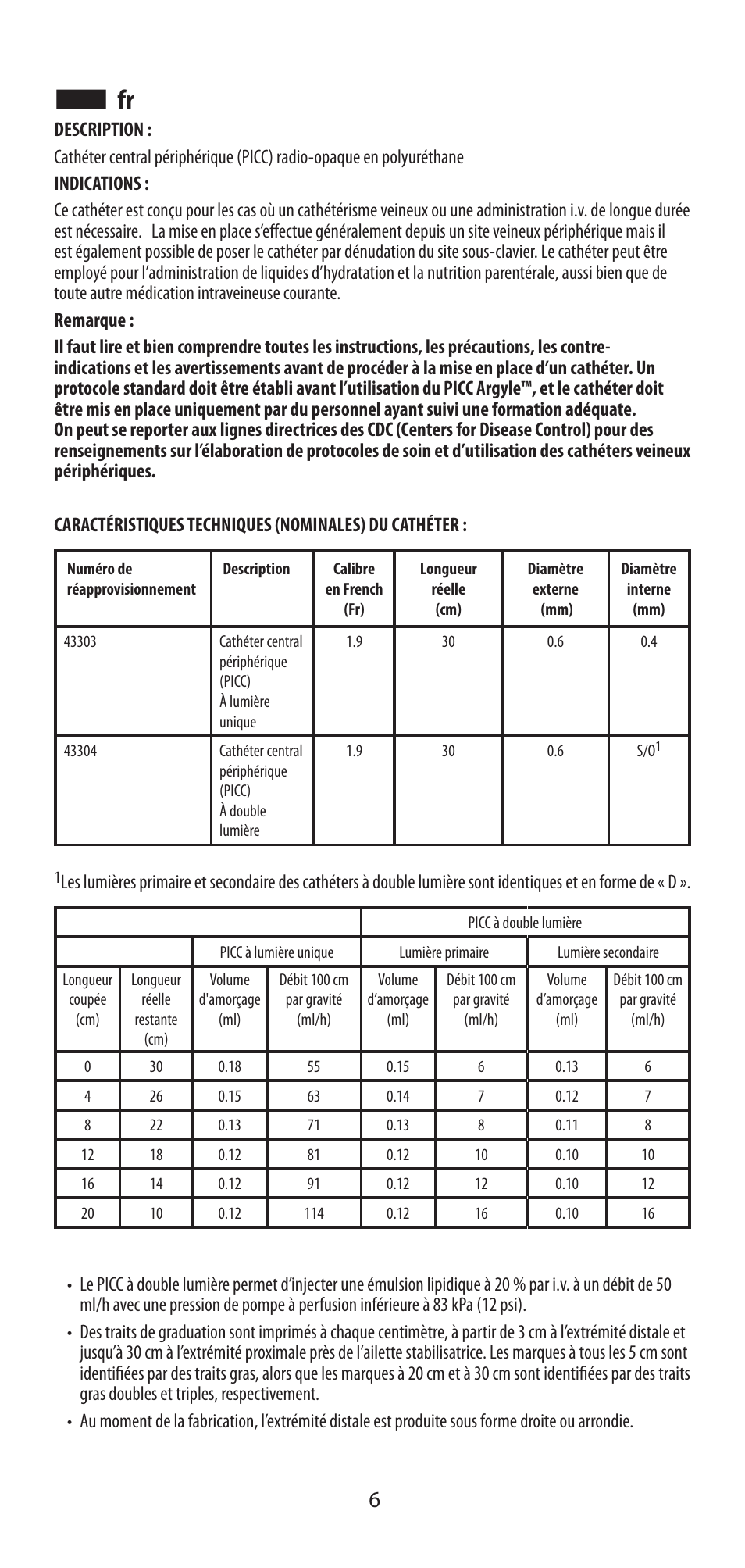 COVIDIEN Argyle™ Peripherally Inserted Central Catheter User Manual | Page 6 / 18