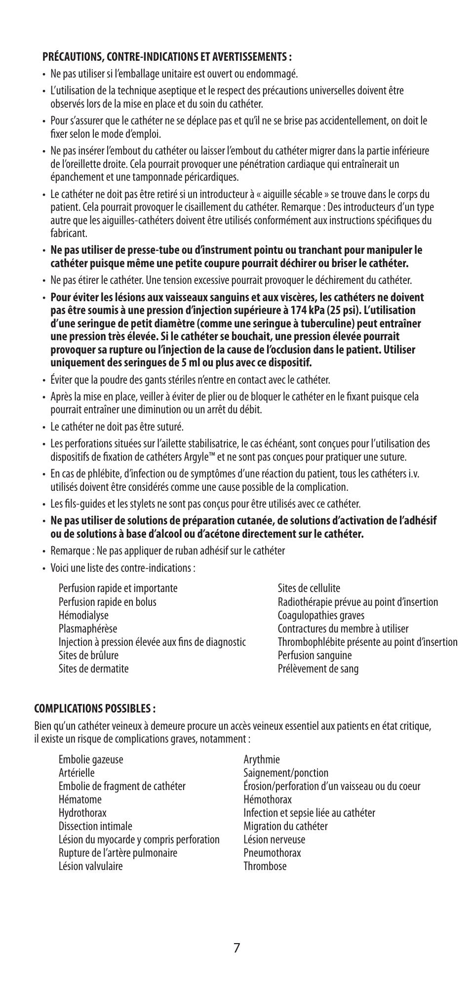 COVIDIEN Argyle™ Peripherally Inserted Central Catheter User Manual | Page 7 / 18