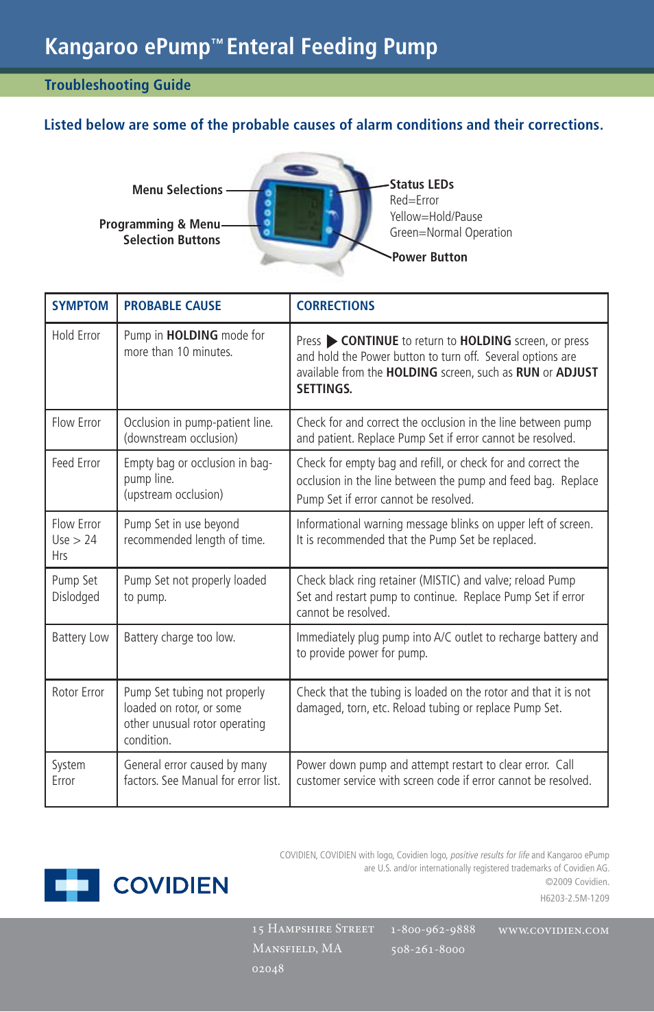 Kangaroo epump, Enteral feeding pump | COVIDIEN Kangaroo™ ePump EZ User Manual | Page 2 / 2