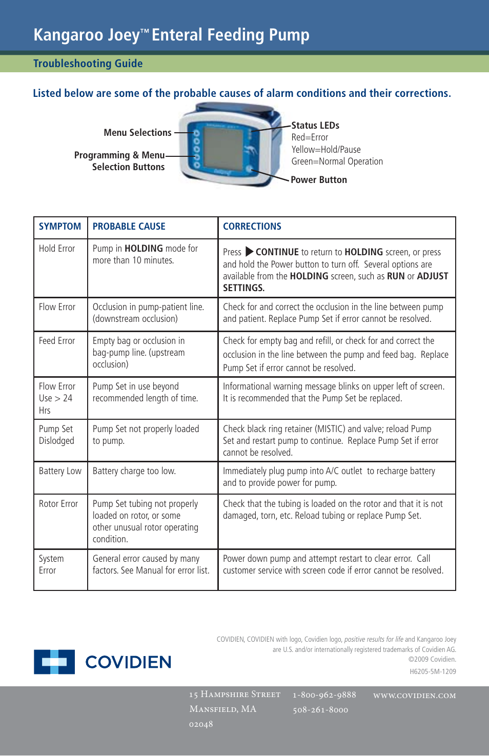 Kangaroo joey, Enteral feeding pump | COVIDIEN Kangaroo™ ePump Normal User Manual | Page 2 / 2