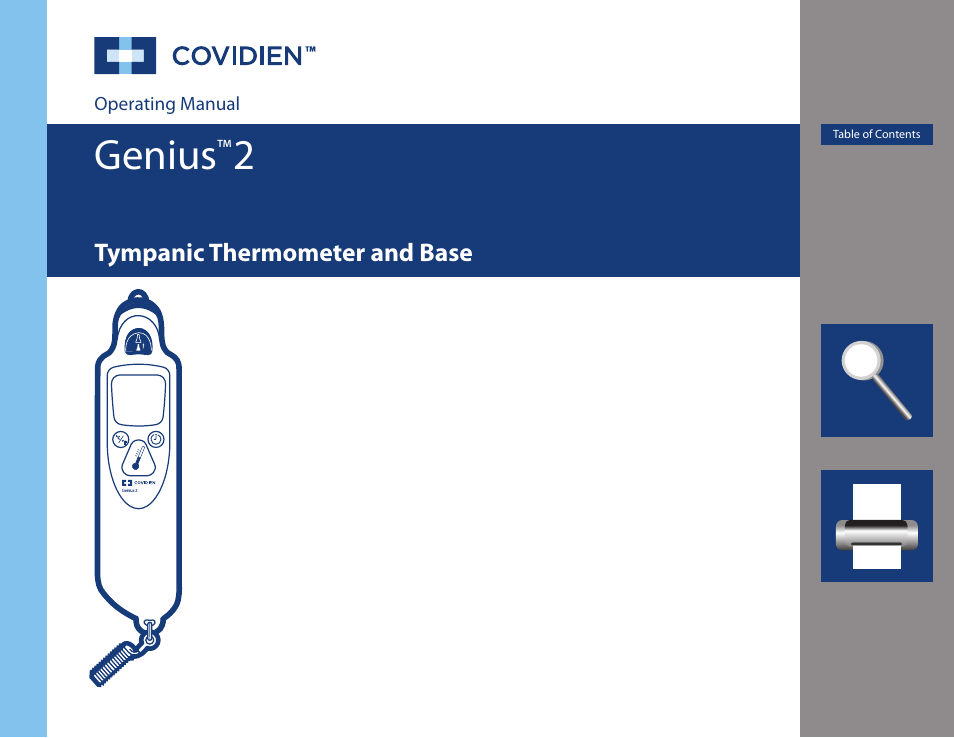 COVIDIEN Genius™ 2 Tympanic Thermometer User Manual | 19 pages