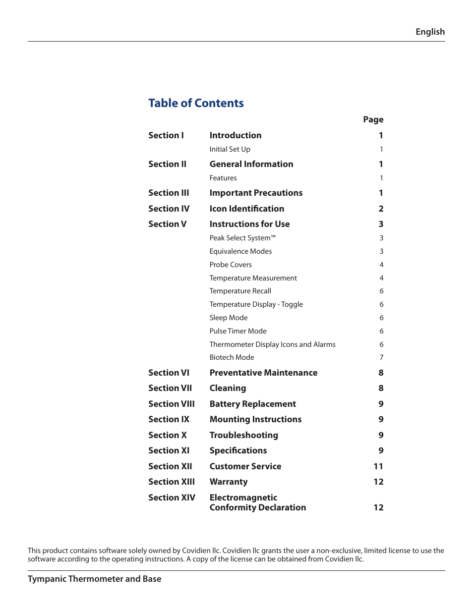 COVIDIEN Genius™ 2 Tympanic Thermometer User Manual | Page 3 / 19