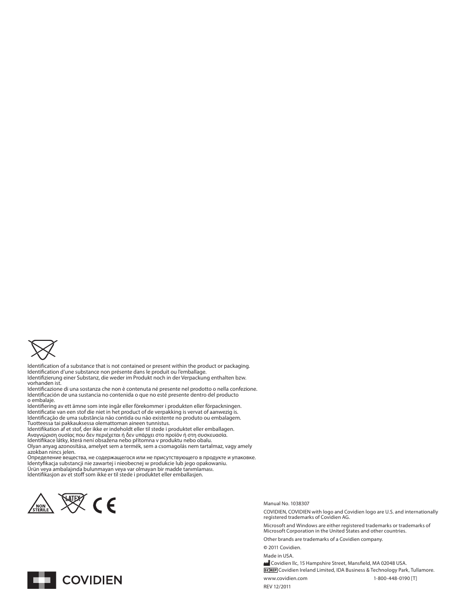 COVIDIEN Genius™ 2 Tympanic Thermometer Checker-Calibrator User Manual | Page 15 / 15