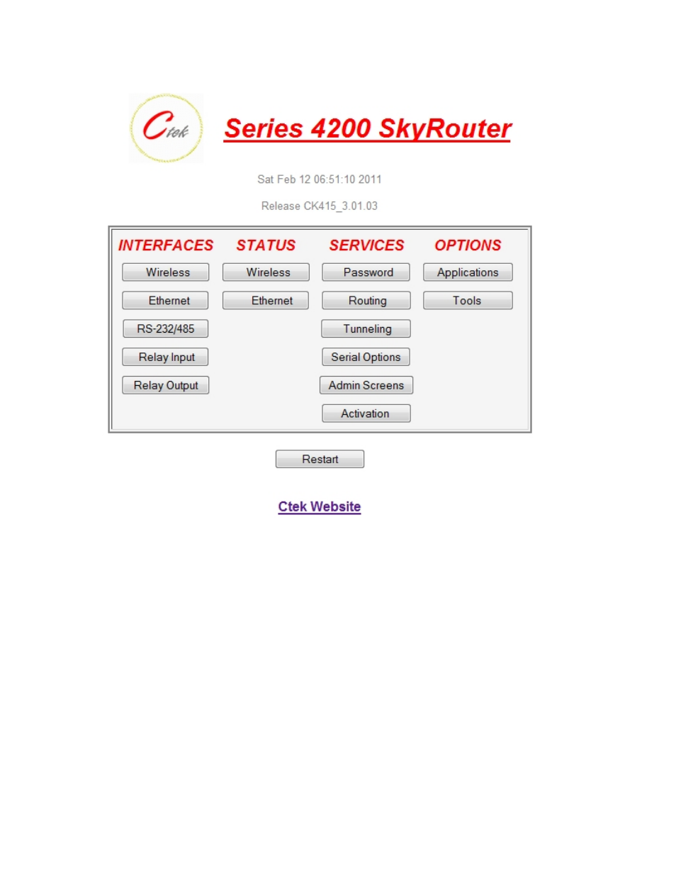 CTEK Z4200U SkyRouter User Manual | Page 13 / 56