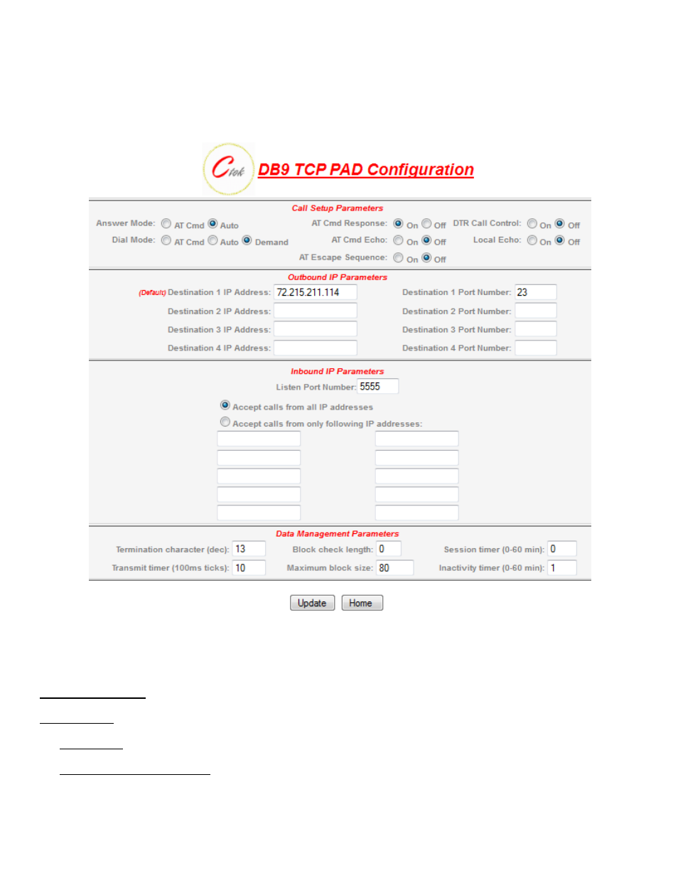 1 tcp pad services | CTEK Z4200U SkyRouter User Manual | Page 37 / 56