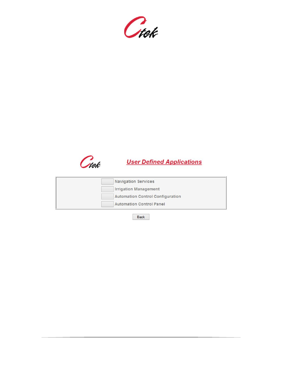 Navigation and top level functions | CTEK Automation Control Application APN007 User Manual | Page 7 / 51