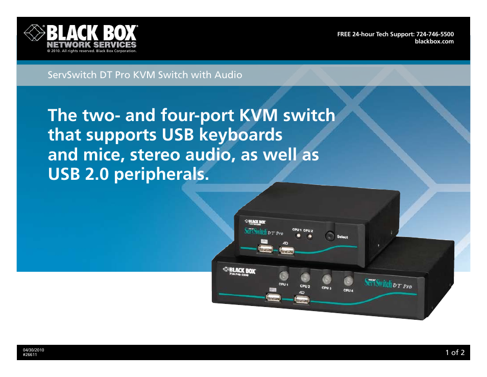 Black Box 26611 User Manual | 2 pages