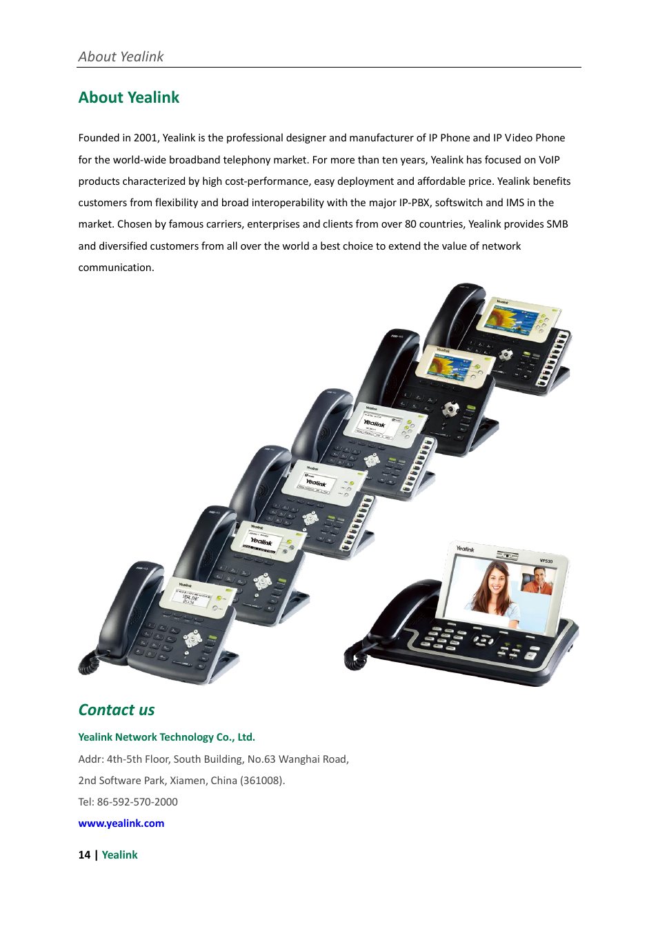 About yealink, Contact us | Yealink RPS User Manual | Page 18 / 18
