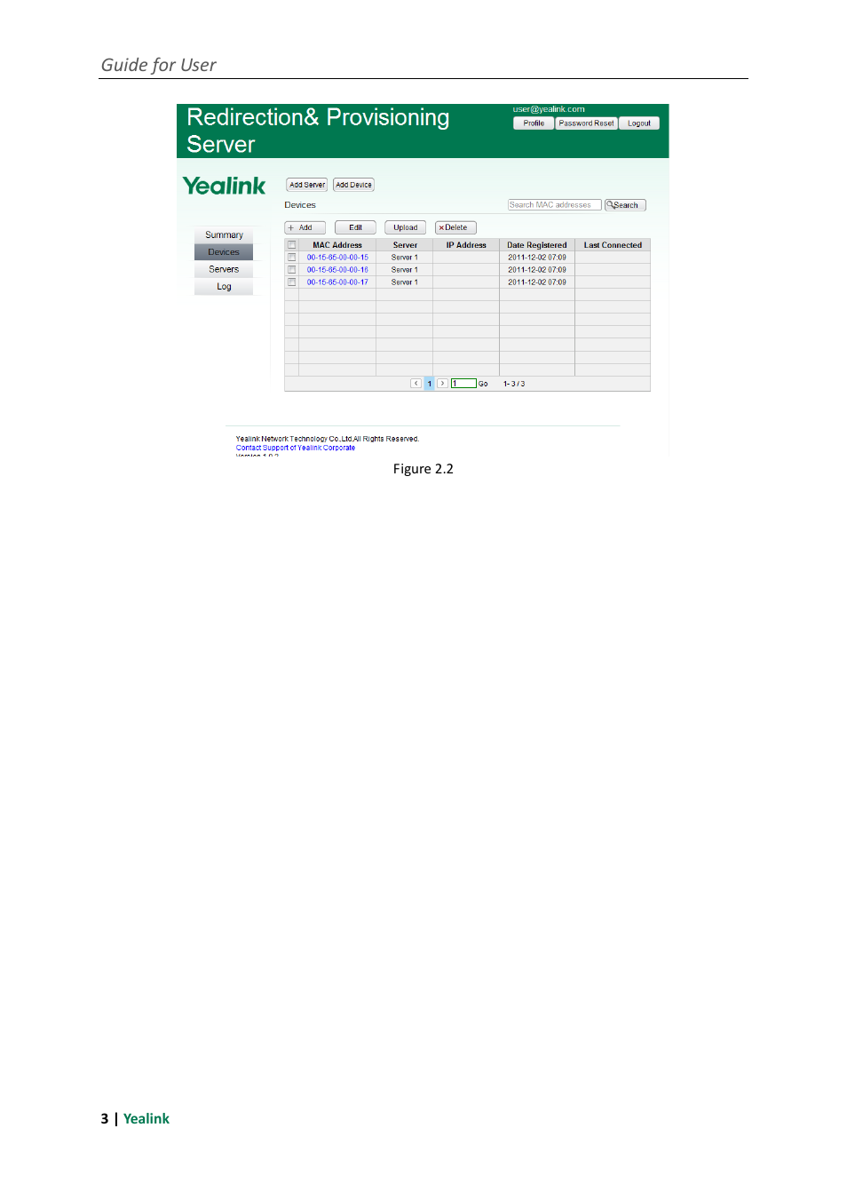 Guide for user | Yealink RPS User Manual | Page 7 / 18
