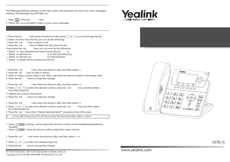 Yealink SIP-T32G User Manual | 2 pages