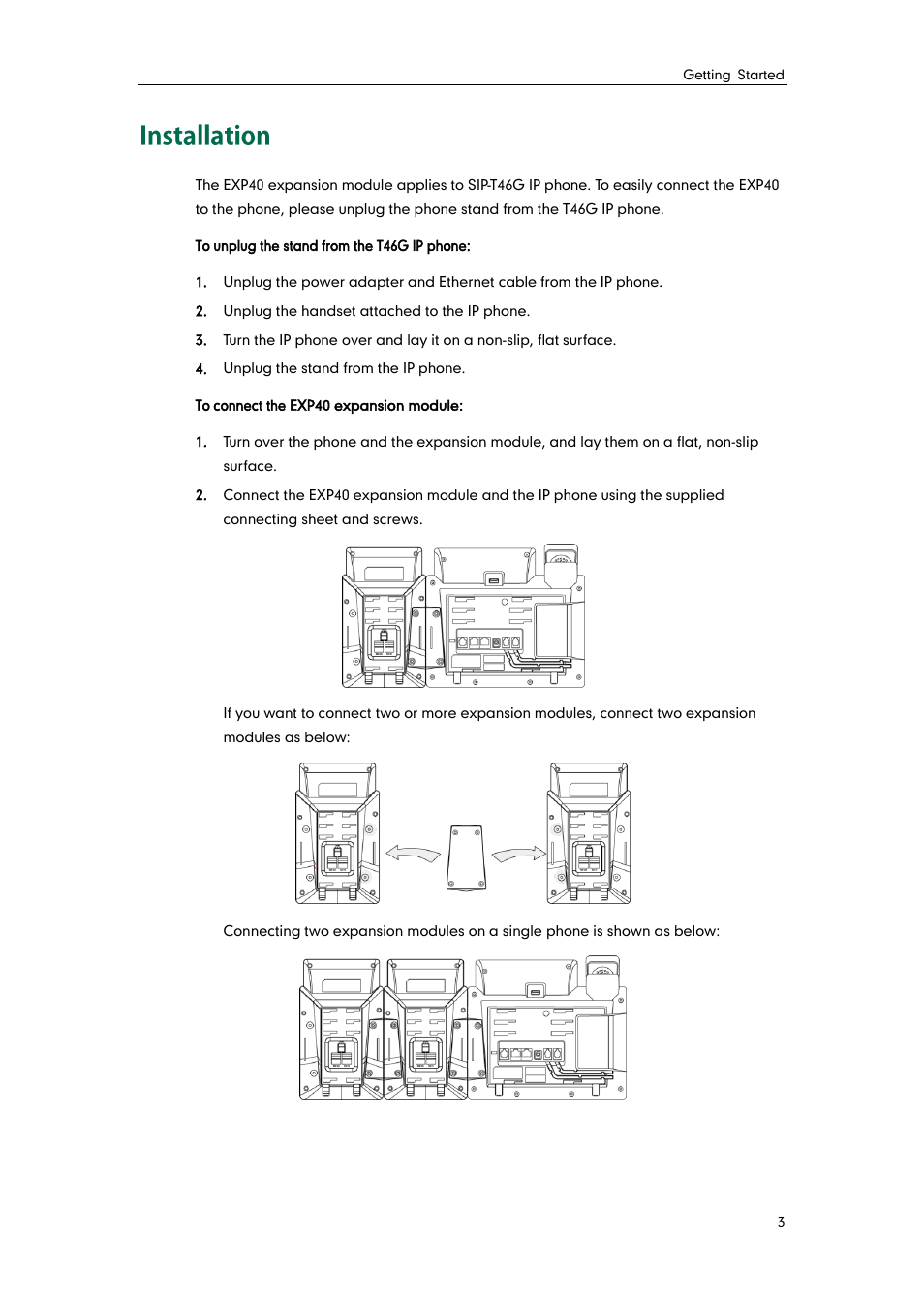 Installation | Yealink EXP40 User Manual | Page 11 / 45