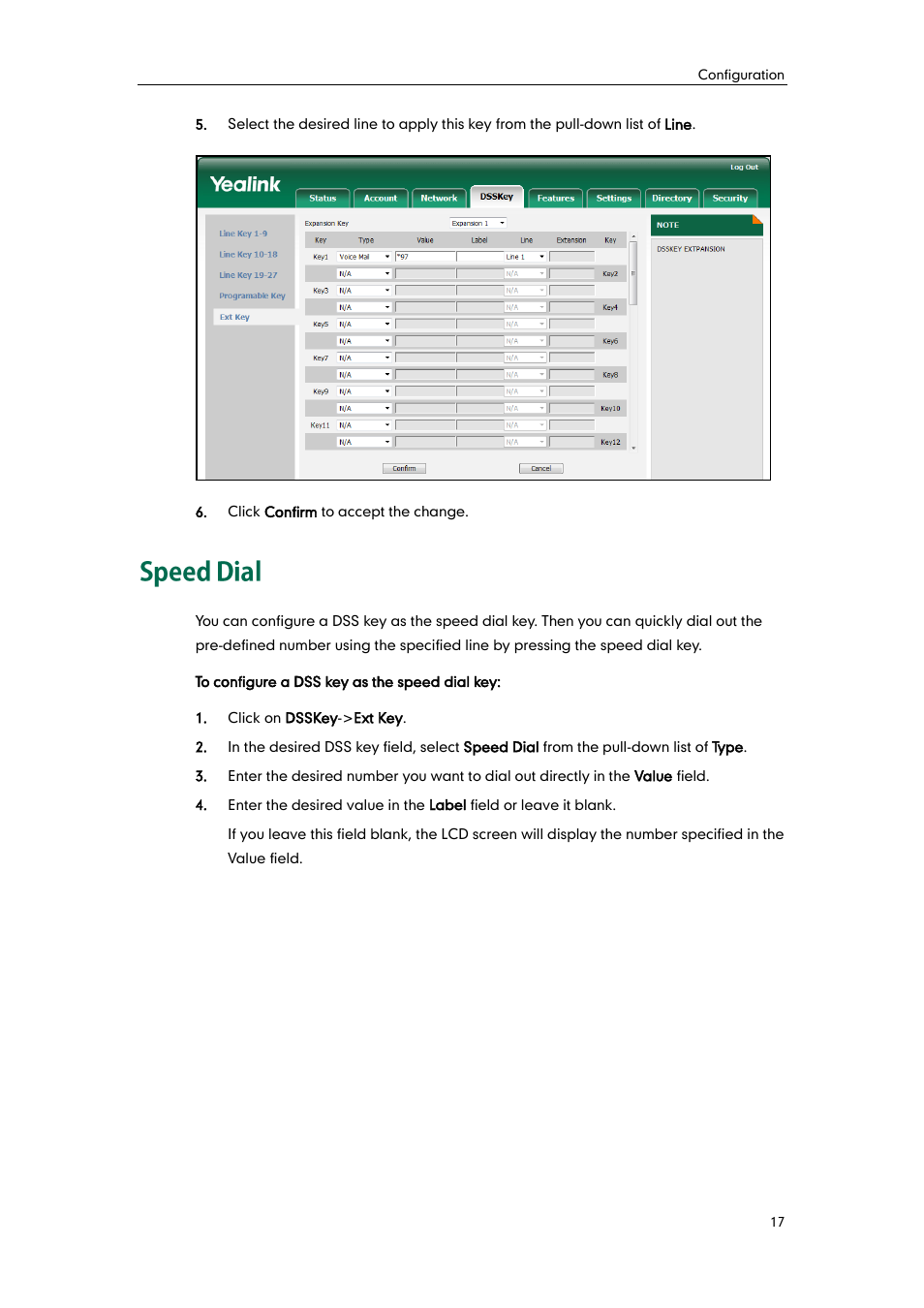 Speed dial | Yealink EXP40 User Manual | Page 25 / 45