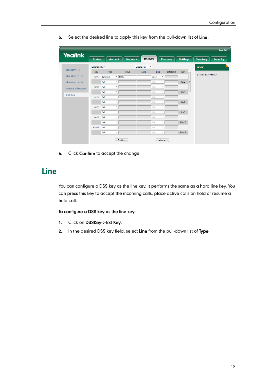 Line | Yealink EXP40 User Manual | Page 27 / 45