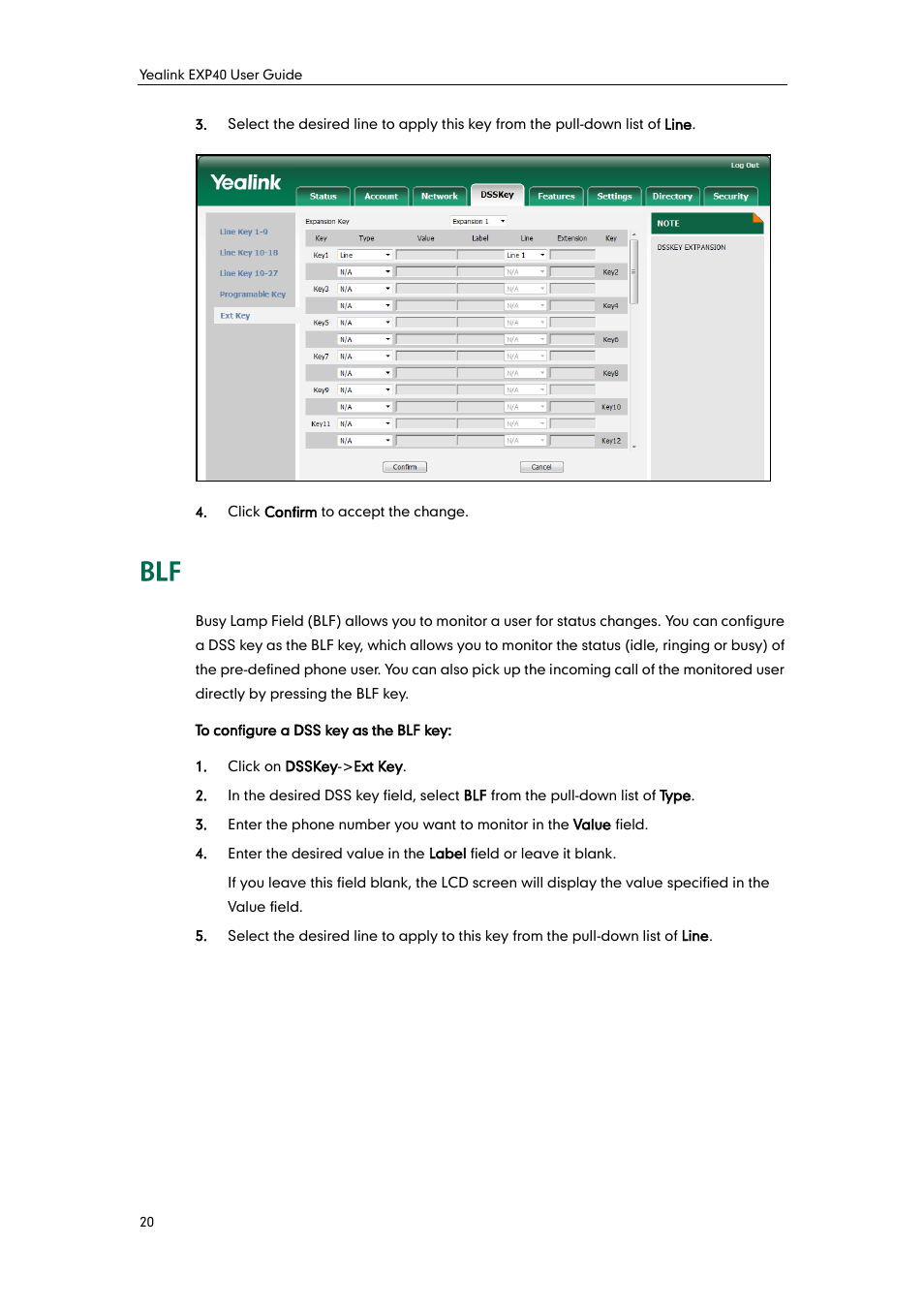 Yealink EXP40 User Manual | Page 28 / 45