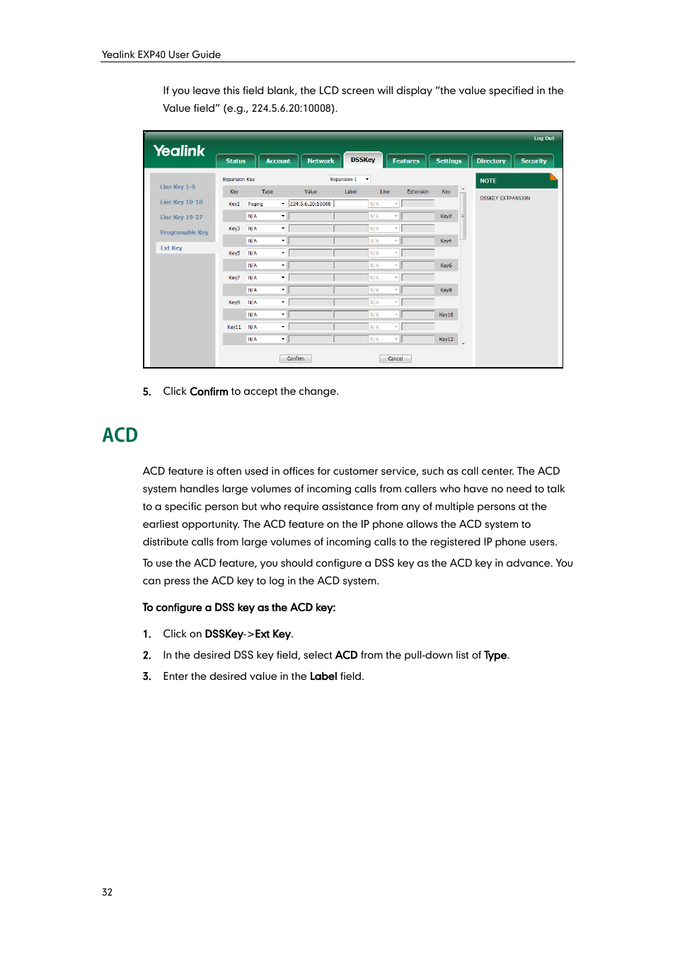 Yealink EXP40 User Manual | Page 40 / 45