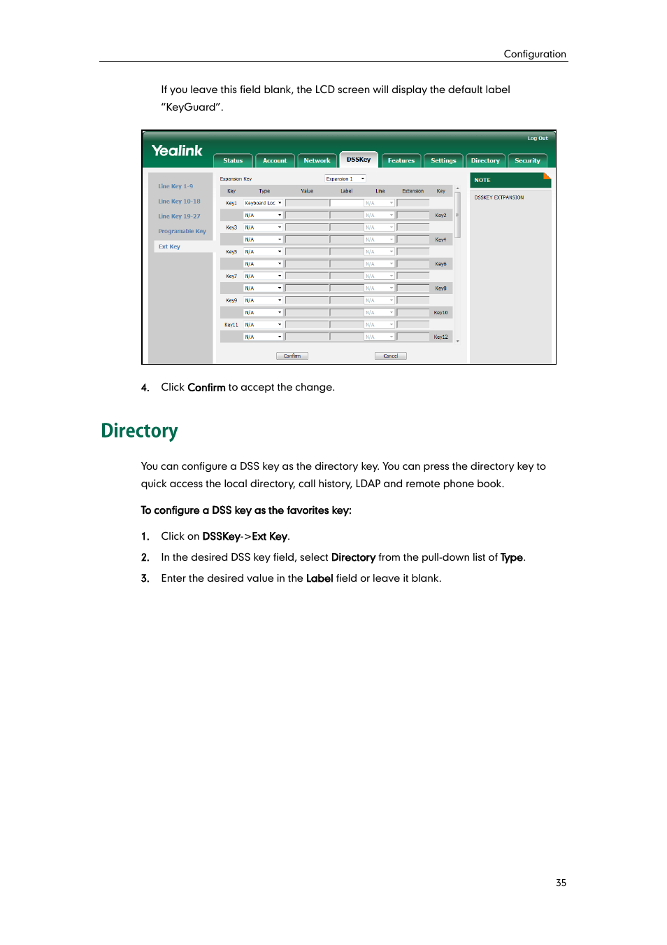 Directory | Yealink EXP40 User Manual | Page 43 / 45