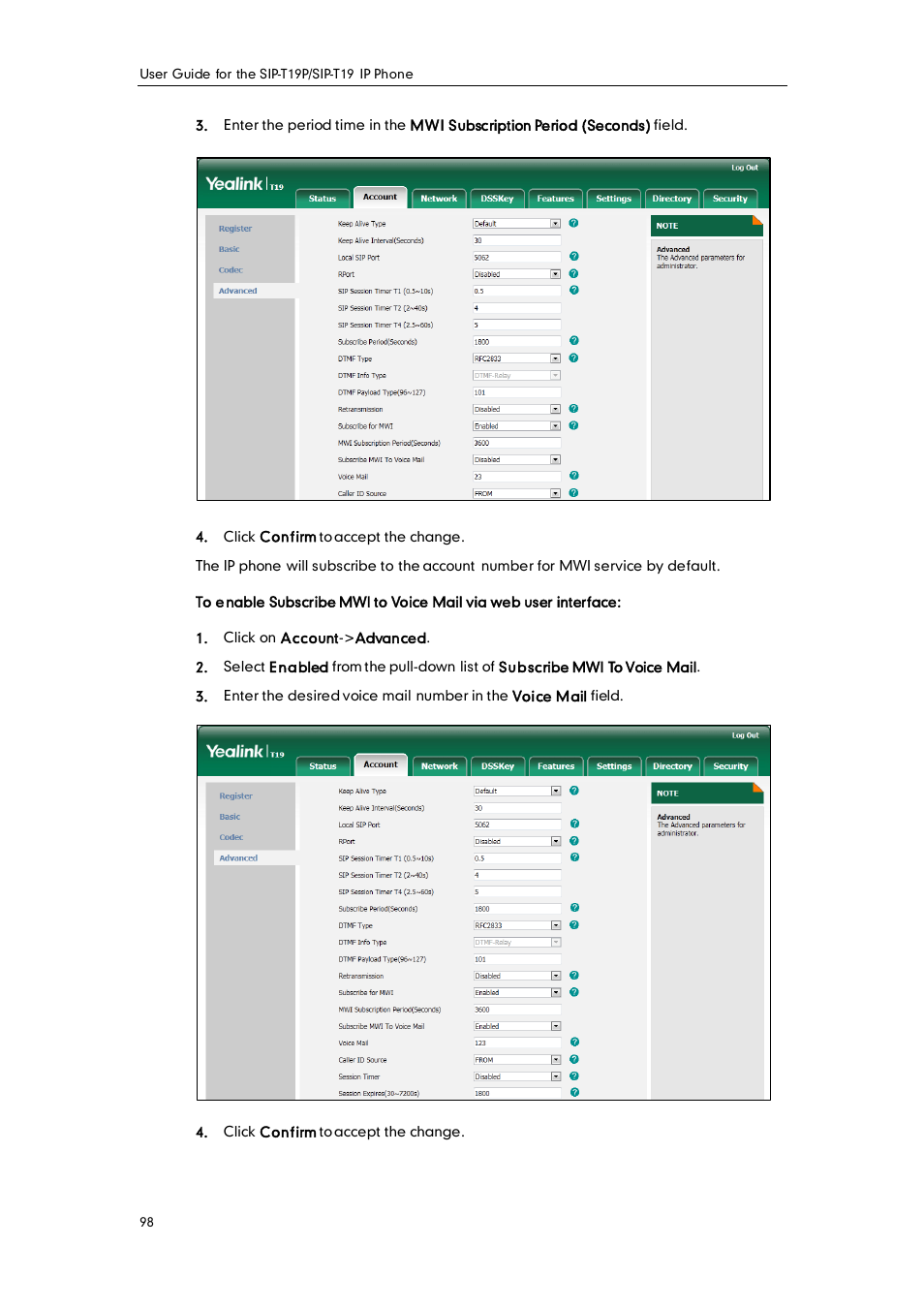 Yealink SIP-T19 User Manual | Page 108 / 126