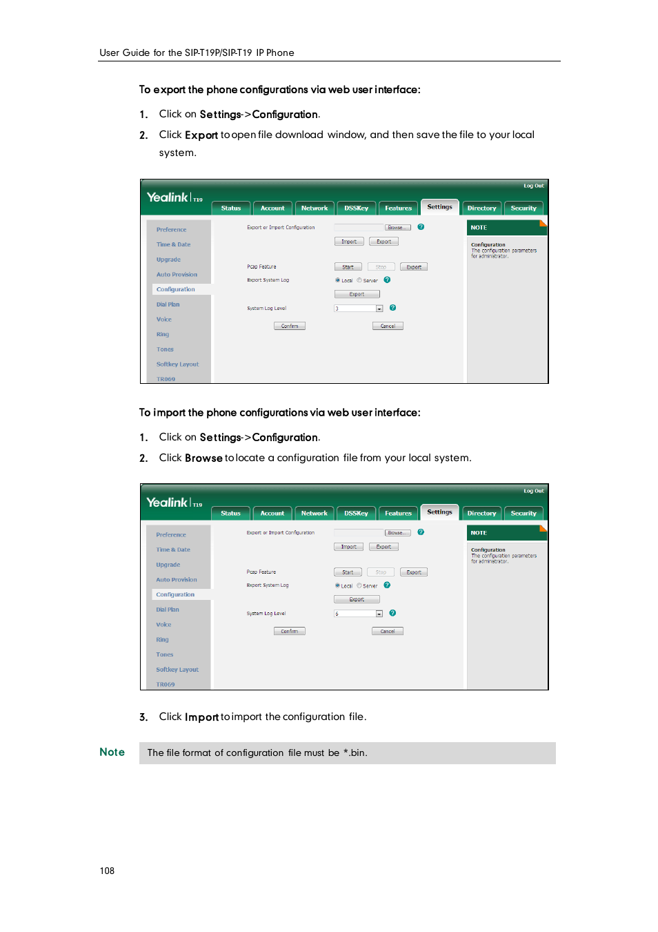 Yealink SIP-T19 User Manual | Page 118 / 126